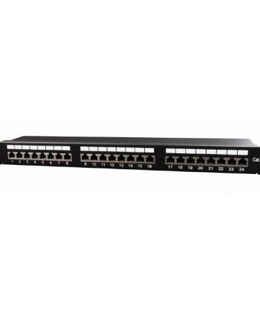 PATCH PANEL 24 PORTA cat.6, shielded, 19" 1U, GEMBIRD, NPP-C624-002, designed for 19" standard, 483x111x45 mm