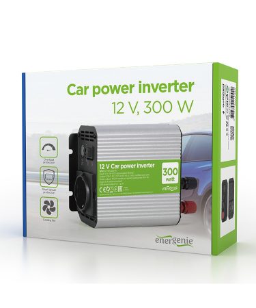 DC-AC inverter za auto GEMBIRD, in12Vout220V 300W EG-PWC300-01
