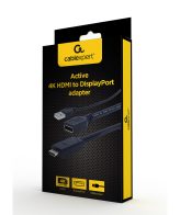 HDMI adapter GEMBIRD A-HDMIM-DPF-01 Active 4K HDMI to DisplayPort adapter, black
