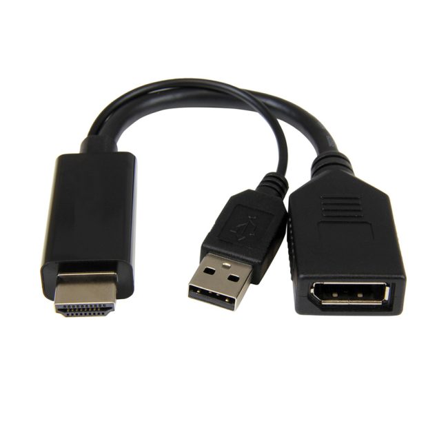 HDMI adapter GEMBIRD A-HDMIM-DPF-01 Active 4K HDMI to DisplayPort adapter, black - Image 2