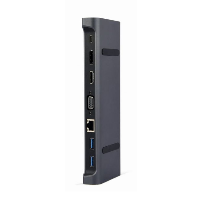 Docking station USB adapter Type-C 9-in-1 multi-port adapter Hub3.0 + HDMI + DisplayPort + VGA + PD + LAN + audio, GEMBIRD A-CM-COMBO9-02