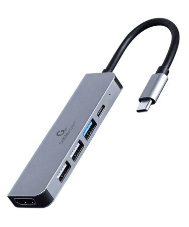 Docking station USB adapter Type-C 5-in-1 multi-port adapter Hub + HDMI + PD, GEMBIRD A-CM-COMBO5-03