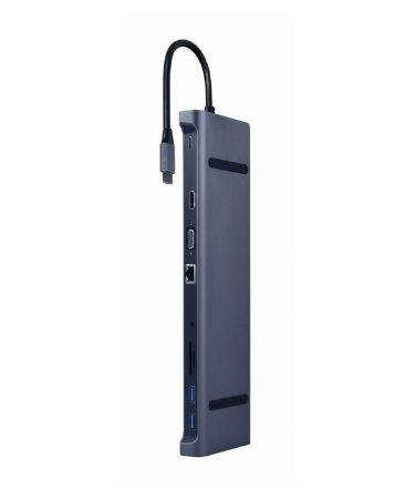 Docking station GEMBIRD USB adapter Type-C 10-in-1 multi-port adapter (USB hub+HDMI+VGA+PD+card reader+LAN+3.5mm), A-CM-COMBO10-01