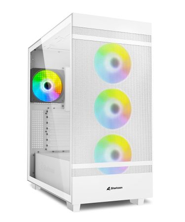 Kućište SHARKOON gaming, Rebel C50 RGB White, ATX, ventilator 4x120mm Addressable RGB