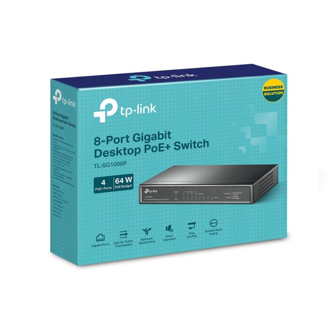 SWITCH TP-Link TL-SG1008P 8-Port Gigabit Desktop Switch with 4-Port PoE+, 64W PoE Power supply, Supports PoE power up to 30 W for each PoE port, 802.1 - Image 3