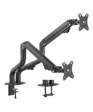 NOSAČ ZA DVA MONITORA GEMBIRD MA-DA2-02, montaža na stol, (tilting), 17”-32”, up to 8 kg