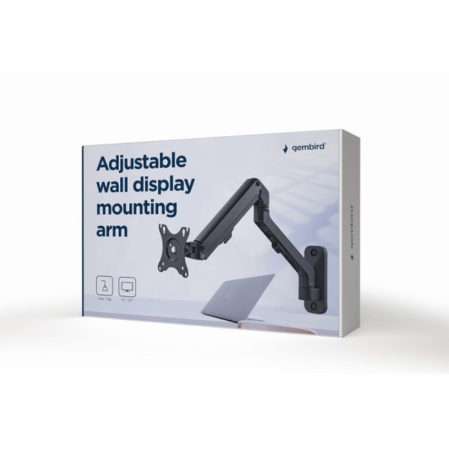NOSAČ ZA MONITOR GEMBIRD MA-WA1-02, montaža na zid, up to 27”/7 kg - Image 3