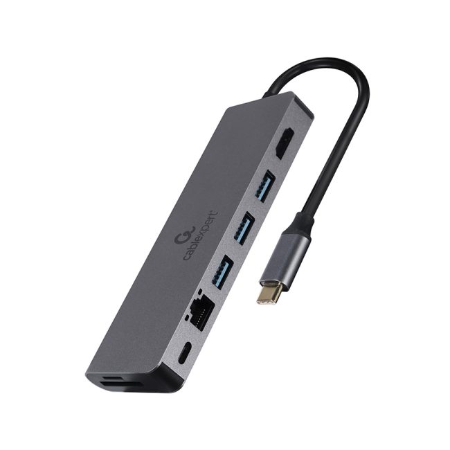 Docking station USB adapter Type-C 5-in-1 multi-port adapter Hub + HDMI + PD + card reader + LAN, A-CM-COMBO5-05 - Image 4