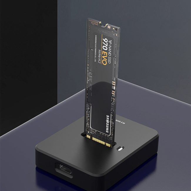 Postolje za M.2 SATA & NVME SSD drive docking station, black GEMBIRD, Type-C, DD-U3M2 - Image 3