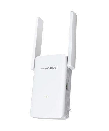 Mercusys ME70X AX1800 Wi-Fi Range Extender, 574 Mbps at 2.4 GHz + 1201 Mbps at 5 GHz, 2× Fixed External Antennas, 1 × Gigabit Port, Wall Plugged, 1024