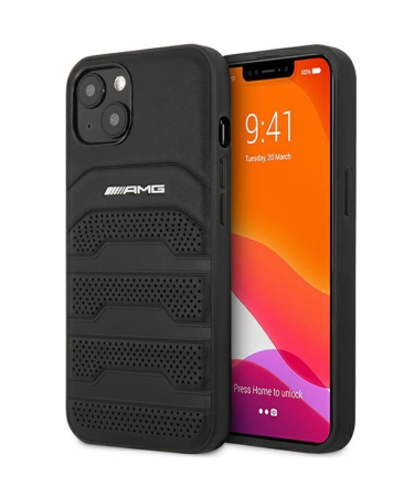ORIGINALNA AMG TORBICA KOŽNA UTISNUTA LINIJA AMHCP14MGSEBK ZA IPHONE 14 PLUS CRNA