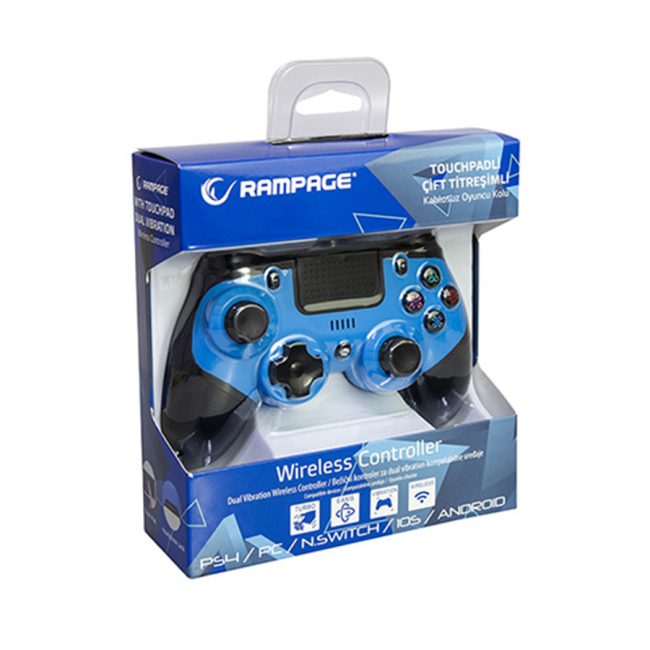 Game Pad gaming RAMPAGE Snopy SG-RPS4 PLUS Bluetooth, PS4/PC/Android/IOS/Nintendo Switch, Blue,  Dual Vibration Joypad - Image 4