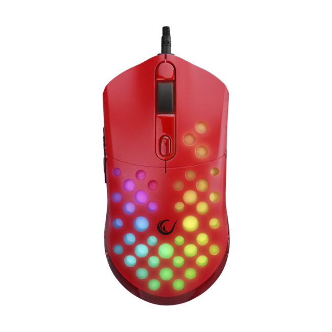 Miš gaming RAMPAGE SMX-R66 ROCKET Ultra Light Red RGB LED 12000dpi - Image 3