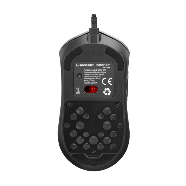 Miš gaming RAMPAGE SMX-R66 ROCKET Ultra Light silver, RGB LED, 12000dpi - Image 7