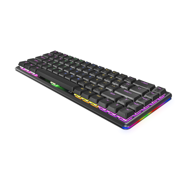 Tastatura gaming RAMPAGE REBEL black, Mechanical, Low Profile, red switch, US Layout, Rainbow - Image 4