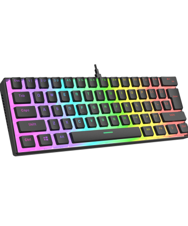 Tastatura gaming RAMPAGE RADIANT K11 black, Type-C, RGB, red switch, US layout, pudding keycaps