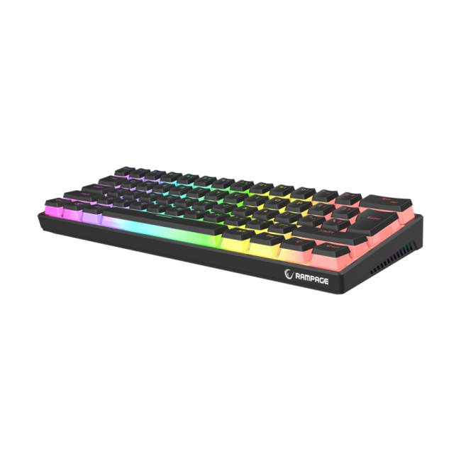 Tastatura gaming RAMPAGE RADIANT K11 black, Type-C, RGB, red switch, US layout, pudding keycaps - Image 5