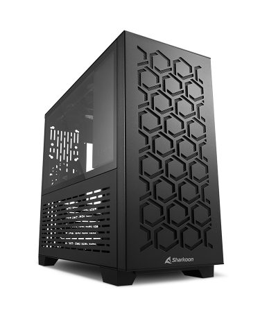 Kućište SHARKOON gaming, MS-Y1000 bk, black, ventilatori 1x80mm PWM, 3x120mm PWM, Micro-ATX