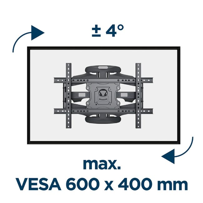 Zidni nosač GEMBIRD WM-75ST-01, 32”-75”, 45 kg, VESA: max 600 x 400 mm - Image 4