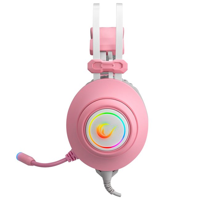 Slušalice sa mikrofonom gaming RAMPAGE RM-K1 PULSAR pink, USB, 7.1 Surround+Vibration, RGB, dugi fleksibilni mikrofon - Image 3