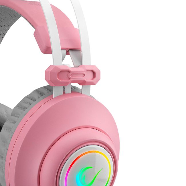 Slušalice sa mikrofonom gaming RAMPAGE RM-K1 PULSAR pink, USB, 7.1 Surround+Vibration, RGB, dugi fleksibilni mikrofon - Image 5