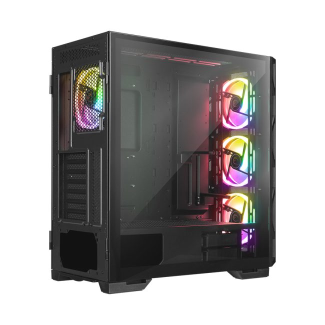 Kućište gaming RAMPAGE MASTER Mesh Tempered Glass Vertical VGA Holder 4*ARGB Fan Hub E-ATX - Image 3
