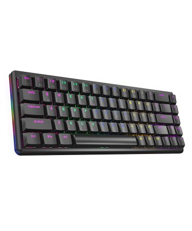 Tastatura gaming RAMPAGE REBEL black, Mechanical, Low Profile, blue switch, US Layout, Rainbow