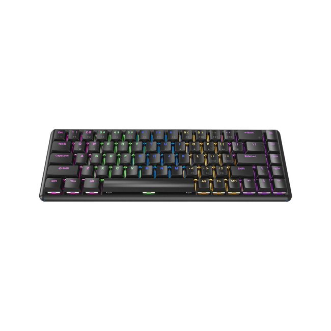 Tastatura gaming RAMPAGE REBEL black, Mechanical, Low Profile, blue switch, US Layout, Rainbow - Image 3