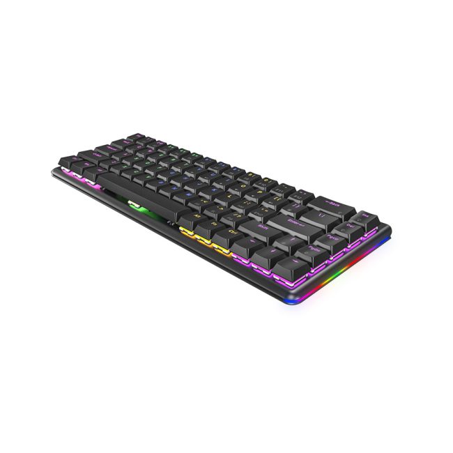 Tastatura gaming RAMPAGE REBEL black, Mechanical, Low Profile, blue switch, US Layout, Rainbow - Image 4