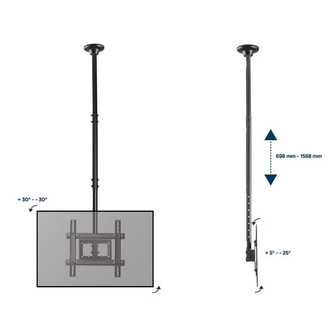 Stropni nosač za TV GEMBIRD CM-70ST-01, Full motion 32" - 70" - Image 7