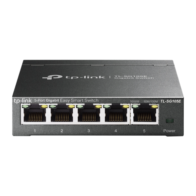 SWITCH TP-Link TL-SG105E 5-portni gigabitni Desktop Easy Smart, 5 10/100/1000Mbps RJ45 portova, MTU/Port/Tag-based VLAN, QoS, IGMP Snooping, Zelena te
