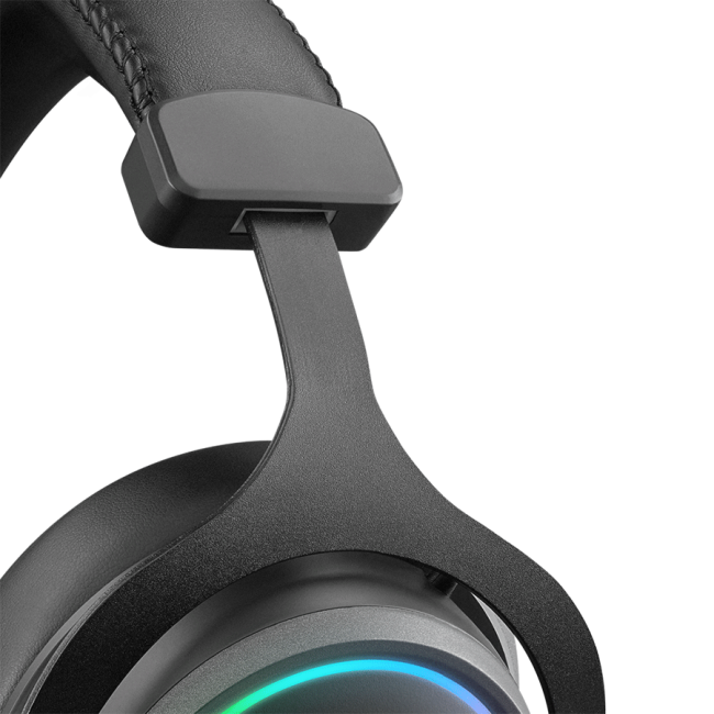 Slušalice sa mikrofonom gaming RAMPAGE ONYX-S Black USB 7.1 Version RGB Led Headset on line led and volume Controller - Image 5