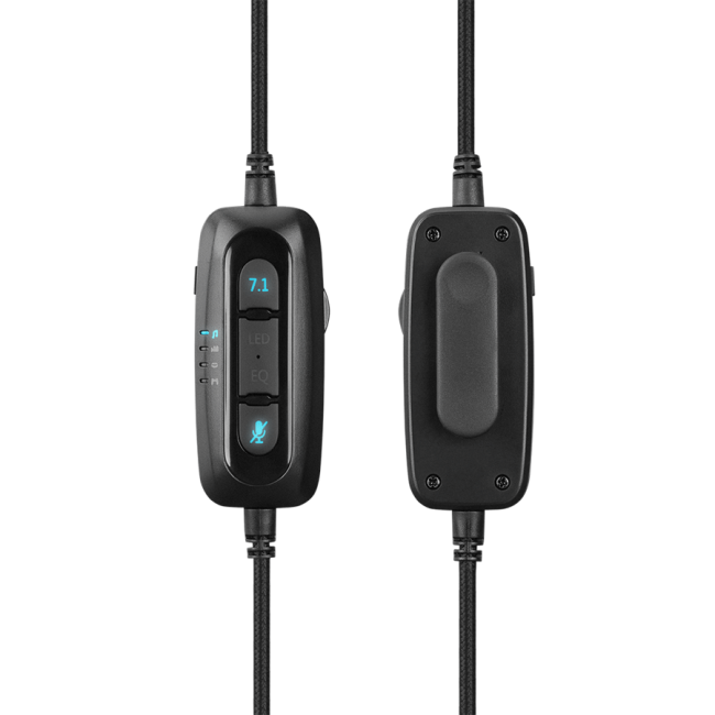 Slušalice sa mikrofonom gaming RAMPAGE ONYX-S Black USB 7.1 Version RGB Led Headset on line led and volume Controller - Image 7