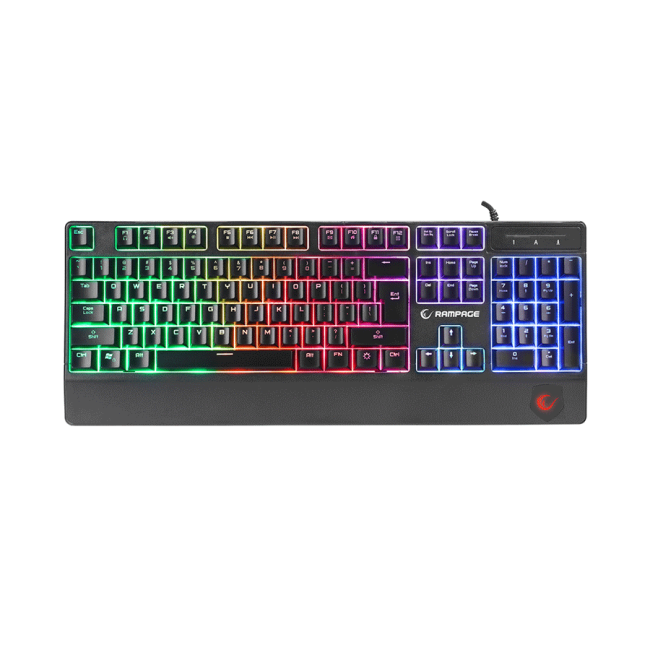 Tastatura gaming RAMPAGE KB-R34 WINNER Semi Mechanical US Layout Rainbow Illuminated Gaming Keyboard - Image 2