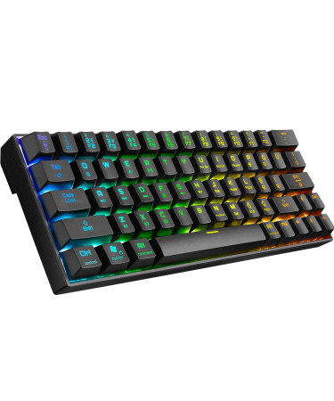 Tastatura gaming RAMPAGE KB-RX63 B-ATOM Black Bluetooth RGB Backlight RED SWITCH US Layout 63 Mini