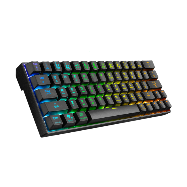 Tastatura gaming RAMPAGE KB-RX63 B-ATOM Black Bluetooth RGB Backlight RED SWITCH US Layout 63 Mini