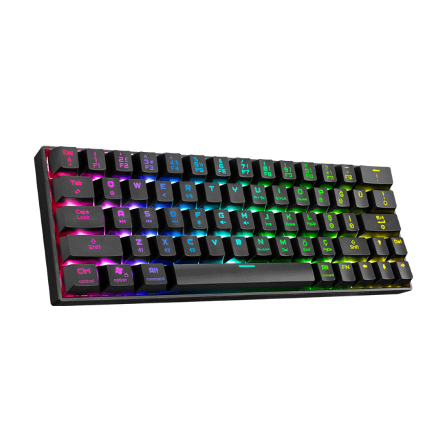 Tastatura gaming RAMPAGE KB-RX63 B-ATOM Black Bluetooth RGB Backlight RED SWITCH US Layout 63 Mini - Image 3