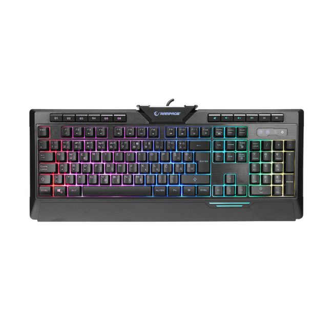 Tastatura gaming RAMPAGE RAPIDO PLUS Semi Mechanical Sound Sensitive BiH Layout Rainbow Backlit Macro programable - Image 2