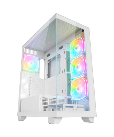 Kucište gaming RAMPAGE HYDRA V1 WHITE Type-C+USB3.0+USB2.0 4*ARGB Fan+Hub E-ATX Exclusive Gaming