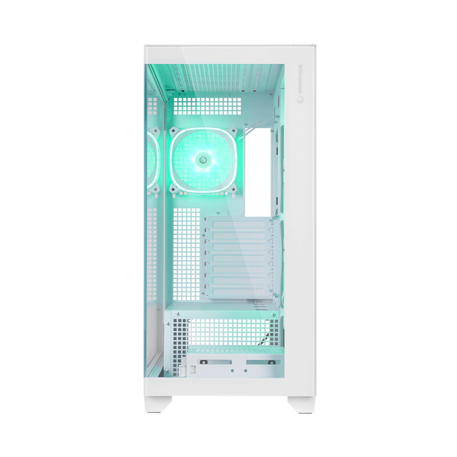 Kucište gaming RAMPAGE HYDRA V1 WHITE Type-C+USB3.0+USB2.0 4*ARGB Fan+Hub E-ATX Exclusive Gaming - Image 2