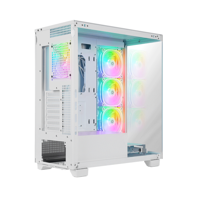 Kucište gaming RAMPAGE HYDRA V1 WHITE Type-C+USB3.0+USB2.0 4*ARGB Fan+Hub E-ATX Exclusive Gaming - Image 3