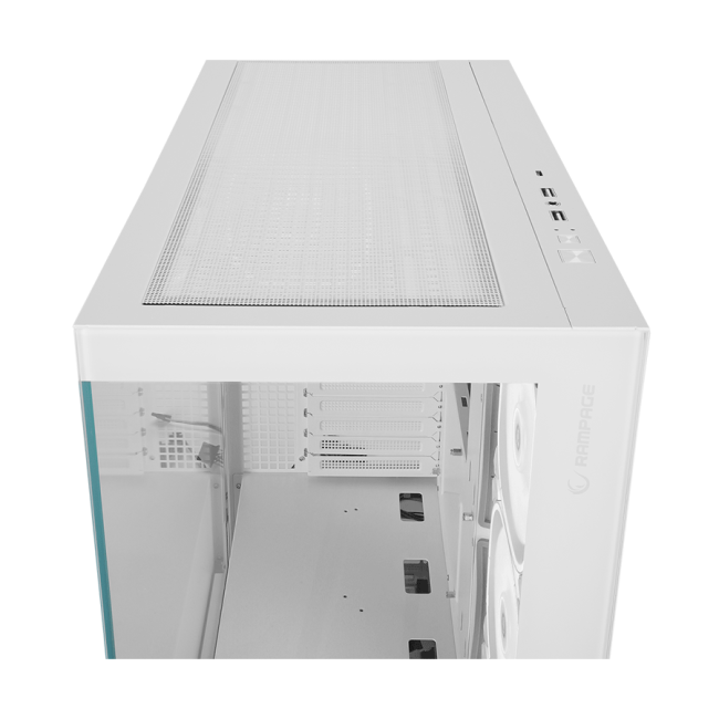 Kucište gaming RAMPAGE HYDRA V1 WHITE Type-C+USB3.0+USB2.0 4*ARGB Fan+Hub E-ATX Exclusive Gaming - Image 5