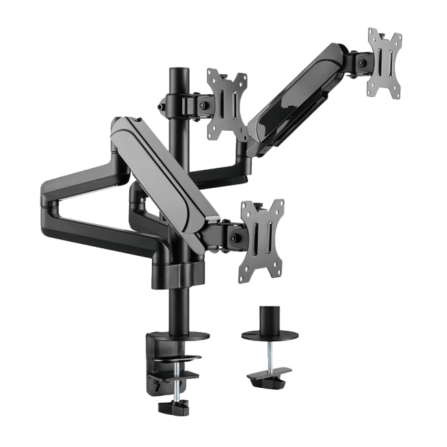 NOSAČ ZA TRI MONITORA GEMBIRD MA-DA3-01, montaža na stol, (full-motion), do 27”, up to 7 kg - Image 3