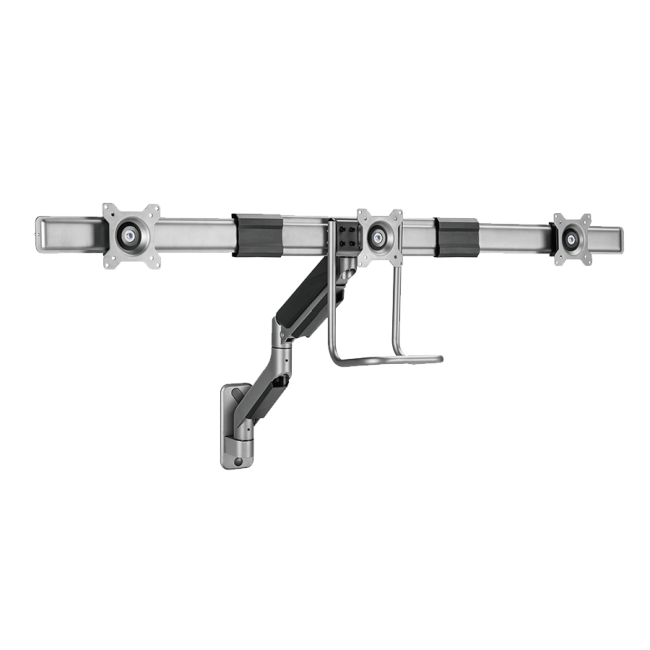 NOSAČ ZA TRI MONITORA GEMBIRD MA-WA3-01, montaža na zid, do 27”, up to 6 kg - Image 2