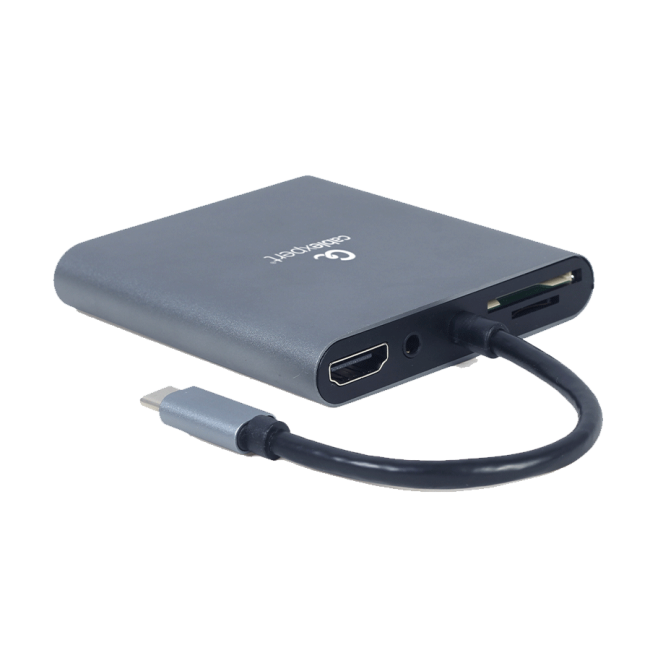 Docking station USB adapter Type-C 6-in-1 multi-port adapter (Hub3.1 + HDMI + VGA + PD + card reader + stereo audio), space grey, A-CM-COMBO6-01 - Image 2
