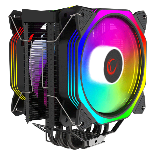 CPU hladnjak RAMPAGE OCTAGON C60 Black 57CFM 1800RPM 2x12cm ARGB AM5/LGA1700 Compatible Air Cooled CPU Fan