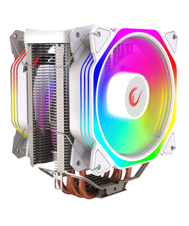 CPU hladnjak RAMPAGE OCTAGON C60 White 57CFM 1800RPM 2x12cm ARGB AM5/LGA1700 Compatible Air Cooled CPU Fan