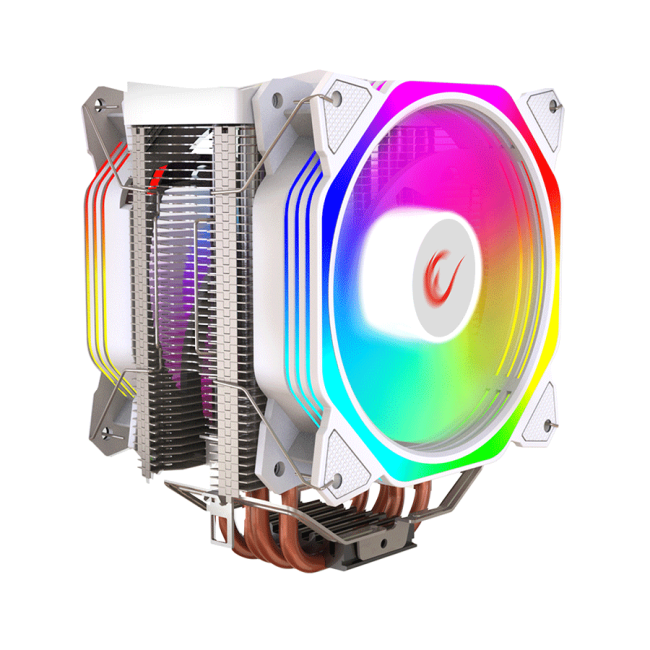 CPU hladnjak RAMPAGE OCTAGON C60 White 57CFM 1800RPM 2x12cm ARGB AM5/LGA1700 Compatible Air Cooled CPU Fan