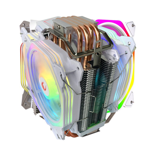 CPU hladnjak RAMPAGE OCTAGON C60 White 57CFM 1800RPM 2x12cm ARGB AM5/LGA1700 Compatible Air Cooled CPU Fan - Image 3