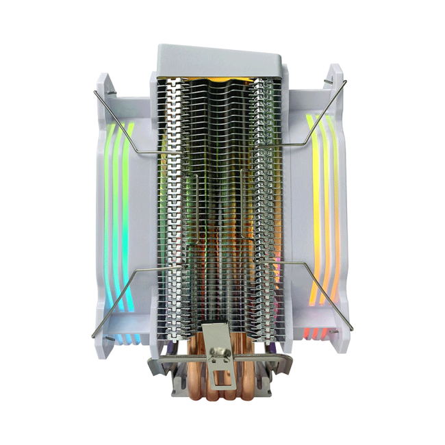 CPU hladnjak RAMPAGE OCTAGON C60 White 57CFM 1800RPM 2x12cm ARGB AM5/LGA1700 Compatible Air Cooled CPU Fan - Image 4